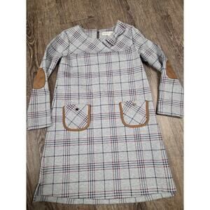 Hope + Henry Girl’s Ponte Riding Dress – Size 6 – Fall Style Gray Plaid